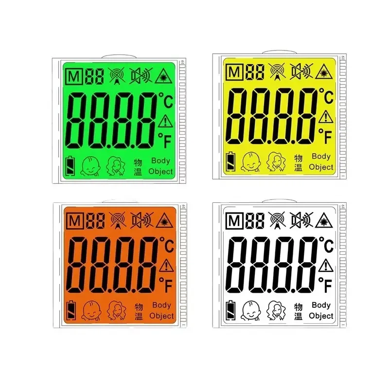 2,8 V Custom 7 Segment 4-sifret TN STN VA LCD-skjerm for termometer